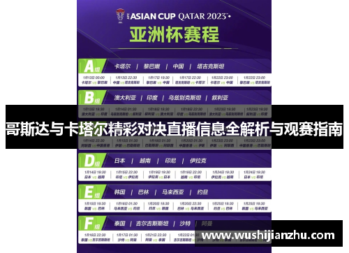 哥斯达与卡塔尔精彩对决直播信息全解析与观赛指南